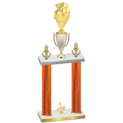 Double Orange Carbon Fiber Third Place Pickleball Trophy