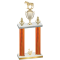 Double Orange Carbon Fiber Second Place Horses Trophy