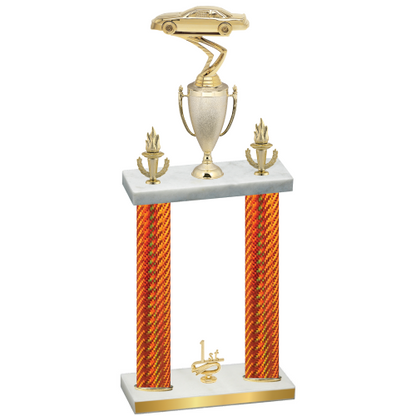 Double Orange Carbon Fiber First Place Cars Trophy