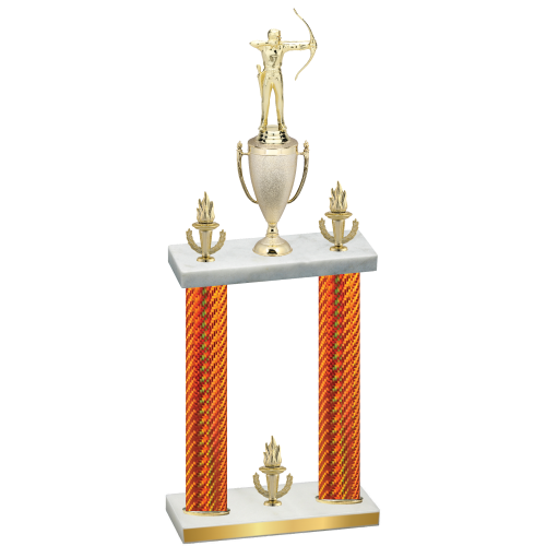 Double Orange Carbon Fiber Victory Archery Trophy