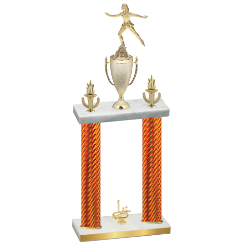 Double Orange Carbon Fiber First Place Skater Trophy