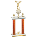 Double Orange Carbon Fiber Third Place Weights Trophy