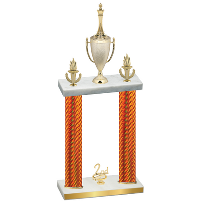 Double Orange Carbon Fiber Second Place Chess Trophy
