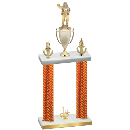 Double Orange Carbon Fiber First Place Holiday Trophy