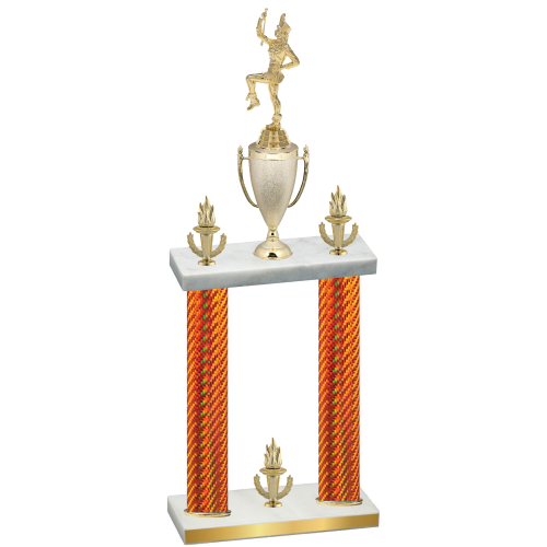 Double Orange Carbon Fiber Victory Majorette Trophy