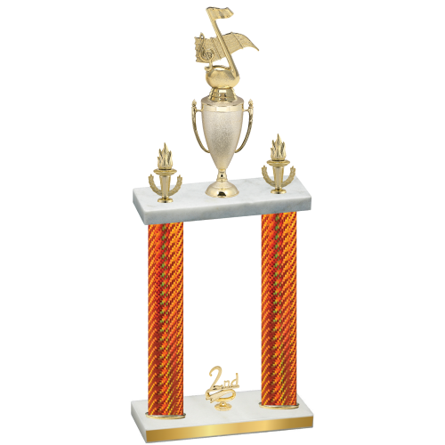 Double Orange Carbon Fiber Second Place Music Trophy