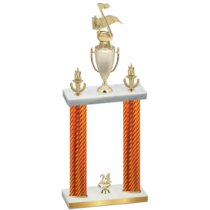 Double Orange Carbon Fiber Year Music Trophy
