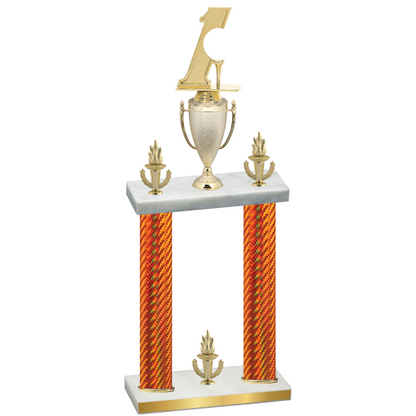 Double Orange Carbon Fiber Victory Golf Trophy