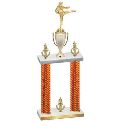 Double Orange Carbon Fiber Victory Karate Trophy