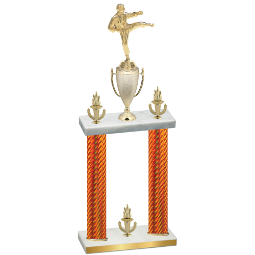 Double Orange Carbon Fiber Victory Karate Trophy