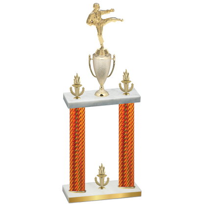 Double Orange Carbon Fiber Victory Karate Trophy