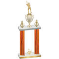 Double Orange Carbon Fiber Second Place Baseball Trophy