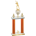 Double Orange Carbon Fiber Fourth Place Softball Trophy