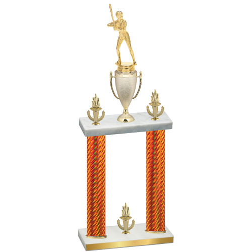 Double Orange Carbon Fiber Victory Softball Trophy