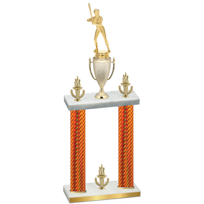 Double Orange Carbon Fiber Victory Softball Trophy
