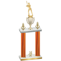 Double Orange Carbon Fiber Year Softball Trophy