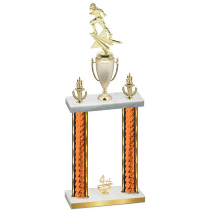 Double Orange Glacier Fourth Place Football Trophy