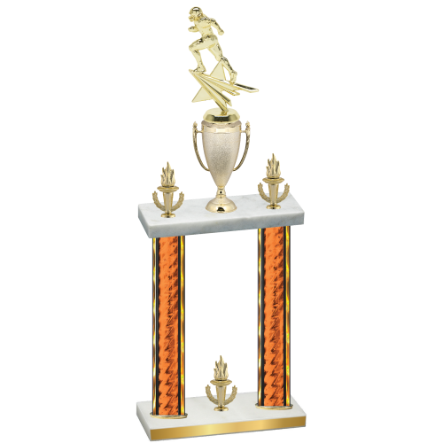 Double Orange Glacier Victory Football Trophy