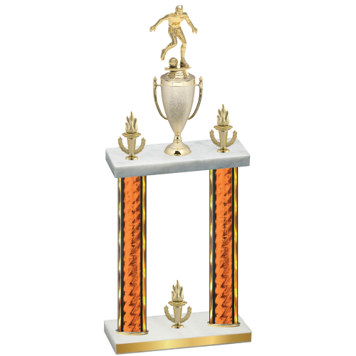 Double Orange Glacier Victory Soccer Trophy