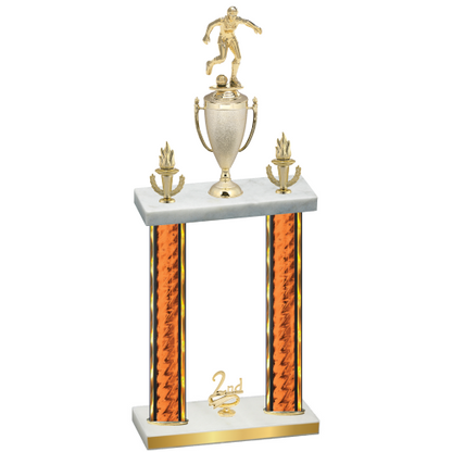 Double Orange Glacier Second Place Soccer Trophy
