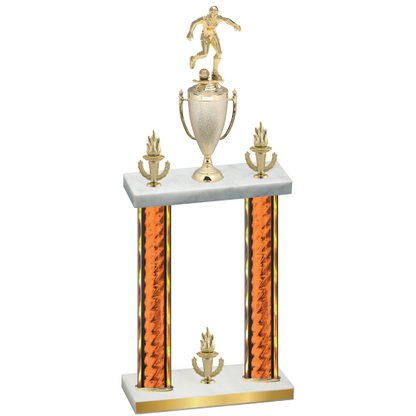 Double Orange Glacier Victory Soccer Trophy