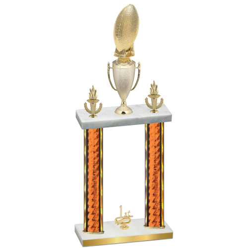 Double Orange Glacier First Place Football Trophy