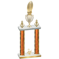 Double Orange Glacier Second Place Football Trophy