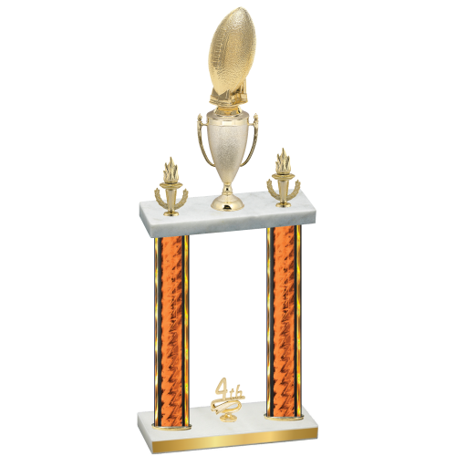 Double Orange Glacier Fourth Place Football Trophy