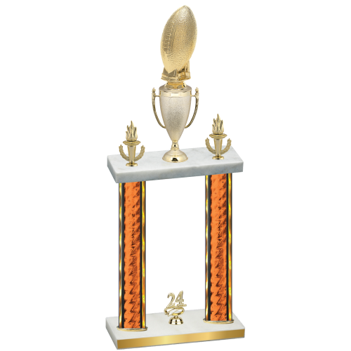 Double Orange Glacier Year Football Trophy