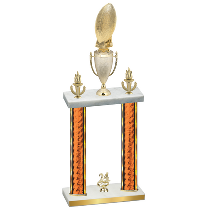 Double Orange Glacier Year Football Trophy