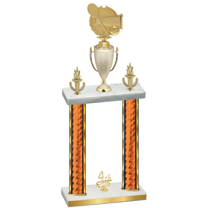 Double Orange Glacier Fourth Place Tennis Trophy
