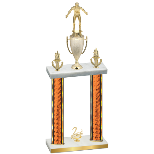 Double Orange Glacier Second Place Wrestling Trophy