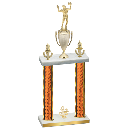 Double Orange Glacier Fourth Place Volleyball Trophy