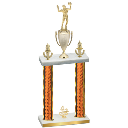 Double Orange Glacier Fourth Place Volleyball Trophy