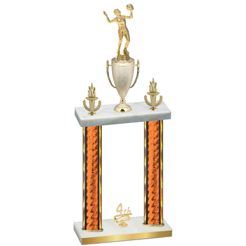 Double Orange Glacier Fourth Place Volleyball Trophy