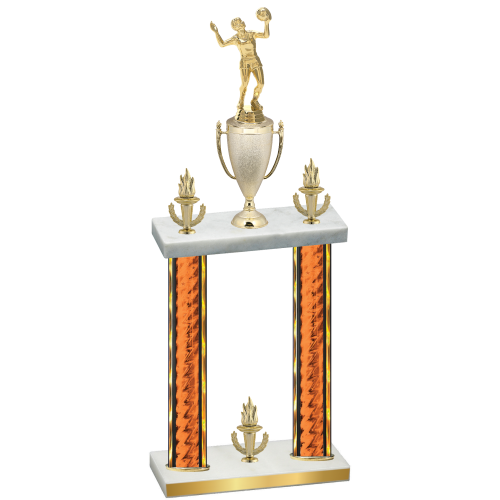 Double Orange Glacier Victory Volleyball Trophy