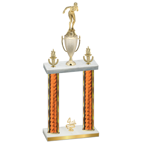 Double Orange Glacier Fourth Place Tennis Trophy