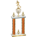 Double Orange Glacier Victory Football Trophy