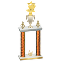 Double Orange Glacier Third Place Pickleball Trophy