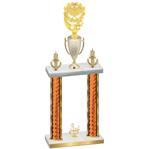 Double Orange Glacier Third Place Pickleball Trophy