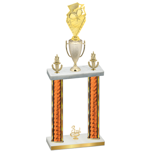 Double Orange Glacier Third Place Pickleball Trophy
