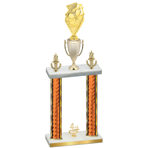 Double Orange Glacier Fourth Place Pickleball Trophy