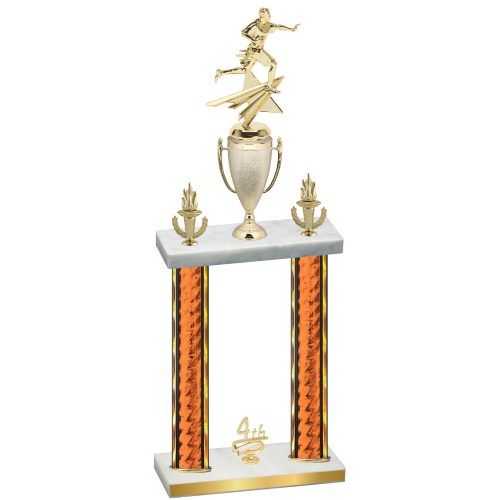 Double Orange Glacier Fourth Place Flag Football Trophy
