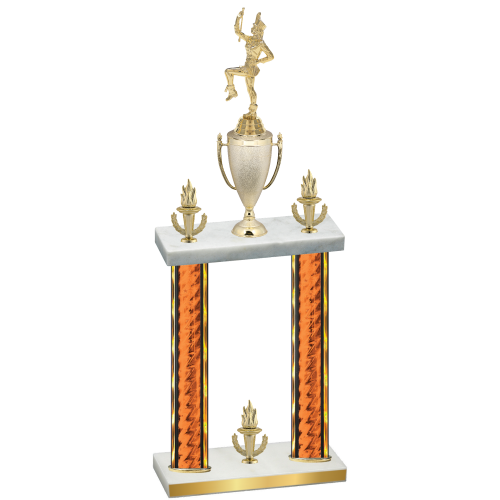 Double Orange Glacier Victory Majorette Trophy