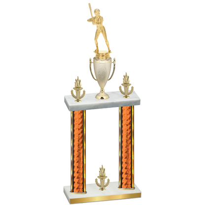 Double Orange Glacier Victory Softball Trophy