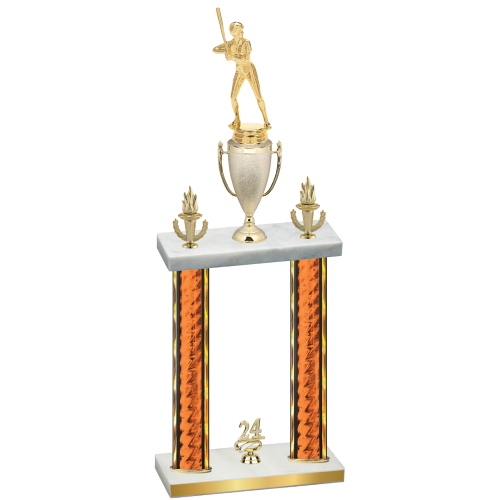 Double Orange Glacier Year Softball Trophy