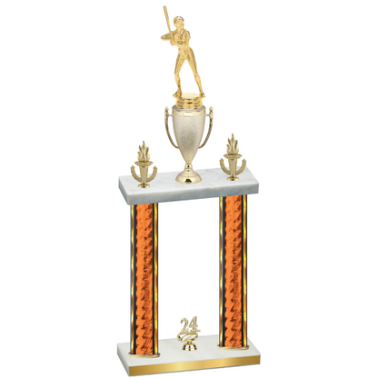 Double Orange Glacier Year Softball Trophy