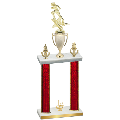 Double Red Glacier First Place Football Trophy
