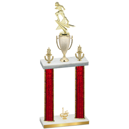 Double Red Glacier First Place Football Trophy