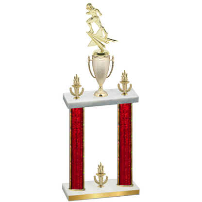 Double Red Glacier Victory Football Trophy